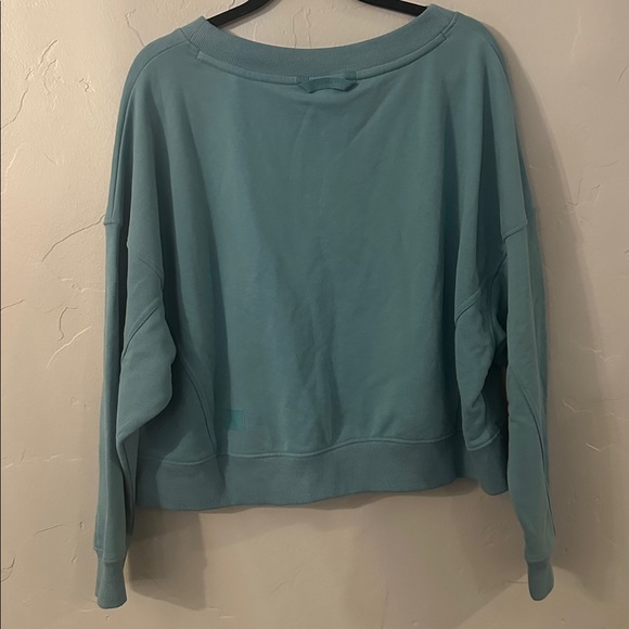 JoyLab Women's French Terry V-Neck Sweatshirt, X-Large - Teal Green - Picture 3 of 4